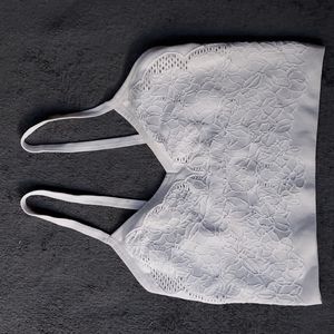 White Floral Bralette Workout Top